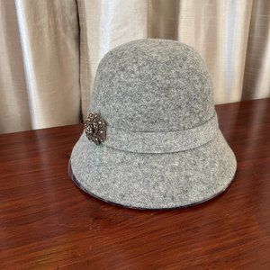 Kate Spade Wool Bucket Hat with a Brooch